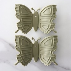 (국산) 체리하우스 실리콘 나비 냄비 손잡이 (자석) 2p, 올리브 2P, 1세트