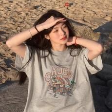 여성용 블랙 반팔 티셔츠 2026년 순면 여름 디자인 루즈핏 상의