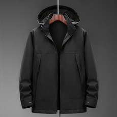 冬季加厚保暖軟殼外套 戶外防風防雨夾克 休閑可拆卸連帽棉服 加絨耐磨短款運動棉外套