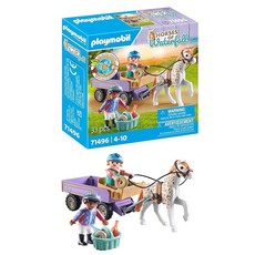 플레이모빌 Playmobil Horses of Waterfall 71496 마차 조랑말 위의 매직 라이드 폭포 목장에서의 흥미진진한 모험 디테일한 장난감 토이