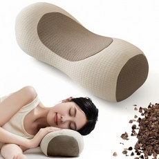 Norvee 3D 인체공학 거북목 완화 메밀 경추베개 수면개선 통기성 베개, 1개, 아이보리
