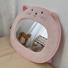 데이희 유아용목베개 유아용목배게 유모차베개 목쿠션, 리틀핑크 캣 후방 거울