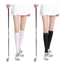 GOLOV.EJOY 女款高爾夫過膝襪 3入, 黑2+白1