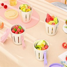 담아잇 과일 샐러드컵 물빠짐용기, 옐로우