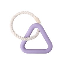 寵物啃咬玩具球套裝 耐咬橡膠玩具棒 狗狗磨牙漏食球, 1個, 三角形小號紫