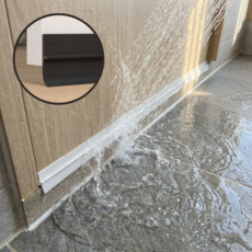 블리버킷 욕실문 물막이 방문 틈새막이 욕실 현관 문틈막이, 블랙, 2개