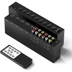 Y.D.F 4 Way HDMI 2.0 스위처 + RCA에서 HDMI로 변환기2 in 1 AV 복합 CVBS를 어댑터로 전환 지원: 4:316:9 N64 NGC Wii Xbox
