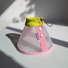 懶懶喵寵物頭套 寵物防舔頭套 透氣紗網伊麗莎白圈 絕育頭套 貓咪狗狗通用 輕薄透氣 結紮防護 扣子設計, 1個, 胭脂粉(網紗款),S, 胭脂粉(網紗款)