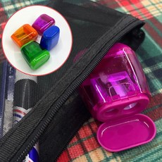 휴대용 2구 미니 연필깎이, 1개, 상세페이지 참조