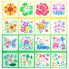 제니미엘 DIY 스텐실 도안 해바라기 장미 꽃 나뭇잎 단풍 식물 나무 봄 스텐실 DIY, 1개