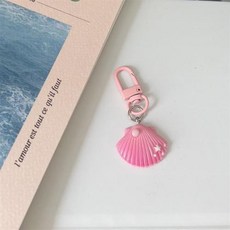 可愛夢幻漸變珍珠貝殼鑰匙扣卡通少女心包包掛件閨蜜個性禮物掛飾