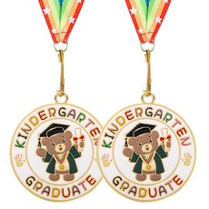 유치원 졸업 메달 아동용 유치원 유치원 졸업 상 메달 목 리본 포함 학교 학생 졸업 파티 선물 선물 (금속 5.1cm(2인치)), 곰