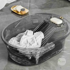 데이워시 빨래판 대야 투명그레이 양말 속옷 아기옷 미니 빨래