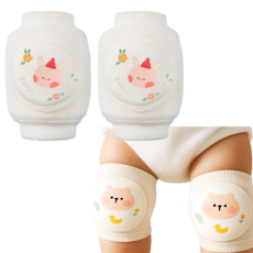 브레인버니 아기 무릎보호대 메쉬 쿠션, 1세트, 토끼
