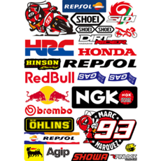 오토바이스티커 헬멧스티커 몬스터 레드불스티커 스쿠터 바이크 데칼 튜닝, 1개, 데칼 스티커 A131