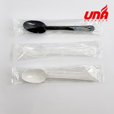 UNA 블랙 완전 개별포장 숟가락 프리미엄, 1개, 1500개
