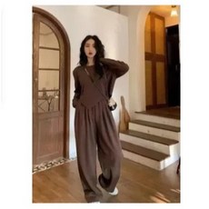 仿棉運動套裝 女春秋韓版寬鬆休閒兩件套