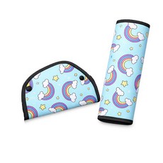 兒童安全帶固定器, 1個, 彩虹 (固定器+護肩套)