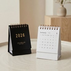 모던앳 2026 미니 탁상 달력, 1개, 블랙