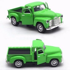 시보레 빈티지 트럭 그린 자동차 모형 피규어, 1개