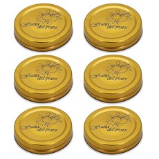 골드 피치 메이슨 병 뚜껑 6개 70mm/2.76인치 일반 입구 플레이트 캡 누출 방지 통조림 병용 프리미엄 양철판 소재 우수한 밀봉 (6), 10