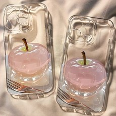 더퓨어 크리스탈 사과 투명 아이폰 케이스