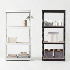스피드랙 무볼트 조립식 철제 수납 선반 500 x 400 x 1200(h) - 4단, 화이트