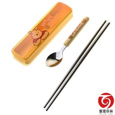 雷霆百貨 聯名款小熊維尼筷子組，兒童餐具環保餐具，台灣製隨身餐具, 1個