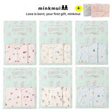 [백화점 정품] 밍크뮤 봄여름7부.반팔 우주복.내의선물세트 36370-054-11 5370-041-07 출산백일돌선물