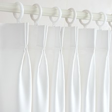 HOME&CHANG 祕密蝴蝶摺遮光窗簾 2入, 白色