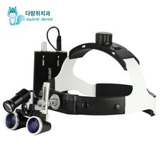 치과 수술용 루페 스포트라이트 LED 클립온 확대경, 헤드 마운트 2.5X+ 스포트라이트