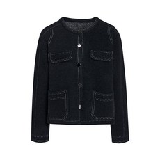 [매장정품] JJ지고트 스티치 포켓 라운드넥 자켓 가디건 GRAN1CD441 하객 상견례