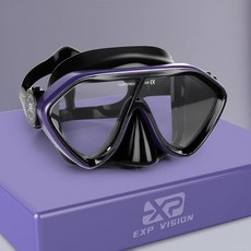 성인용 다이빙 마스크 김 서림 방지 수영 고글 코 커버 포함 - 스쿠버 다이빙 스노클링 및 수중 모험을 위한 세련된 메탈릭 프레임 스노클 고글 (다크 퍼플), 나이트셰이드