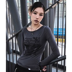 [노매뉴얼] RAW SKETCHED LONG SLEEVE TEE - CHARCOAL