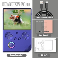 ANBERNIC RG40XX V 휴대용 게임 플레이어 40''IPS Linux 비디오 레트로 콘솔 Spelcomputer Met RG40XXV, 01 China Mainland, 04 256GB 11K Game, 02 Blue