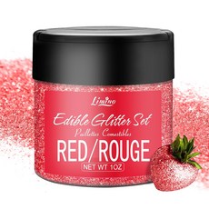 식용 글리터 - 음료용 30g 광택 먼지 금속 식품 등급 착색 케이크 장식 베이킹 분말 쉬머 싱 칵테일 와인 캔디용 녹색, Red, 1개