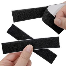 와이드 찍찍이 암수 테이프 약 13 x 2.5cm 재봉없이 강력부착, 10개, 블랙