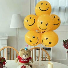 스마일 윙크 웃는 풍선 이벤트 생일 파티 풍선 소품 10개, 스마일10개_1세트, 스마일풍선, 1세트