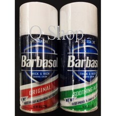 美國進口 Barbasol 潔而亮刮鬍泡 ..綠色:蘆薈 紅色:原味香草, 1個, 綠色-蘆薈