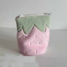 딸기 패브릭 포켓 파우치, 핑크