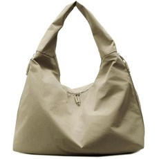 ATQCOL 나일론 슬라우치 토트백 호보백 여성용 초승달 숄더백 캐주얼 쇼퍼 핸드백 카키 원사이즈