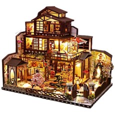 大旺小舖 diy袖珍娃娃屋材料包古都望月 日式小屋 和風系列生日結婚禮物, 1個, 詳見包裝
