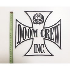 【Mr.17】十字架 老鷹 骷髏頭 死神 天使惡魔 摩托車哈雷機車重機 貼布 臂章補丁 熨燙貼布大貼布燙布熱熔膠貼布, 1個, 白色骷髏, 白色