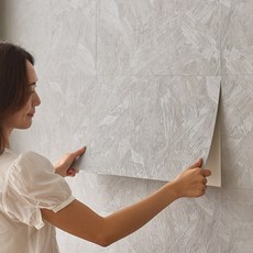 코지블럭 거실 아트월 셀프 인테리어 폼블럭 접착식 단열벽지, 브러쉬드 그레이, 10p