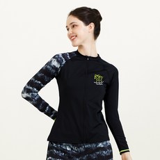 베이직엘르 물나염 프린트 집업 래쉬가드 2부 레깅스 반바지 세트 BEL-W298K