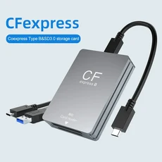 2 in 1 CFexpress 타입 A/B&SD 카드 리더 CFexpress 리더 어댑터 USB 3.2 10Gbps 듀얼 슬롯 (USB C to USB, 04 CFexpress Type B SD