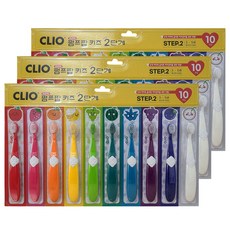 크리오 펌프팝 키즈 2단계 어린이 칫솔, 혼합색상, 10개입, 3개