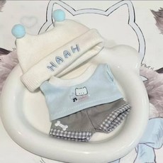 20cm娃衣10cm娃衣可愛超萌娃衣時代俊峯公仔玩偶替換裝穿搭無屬性, 1個, 音樂貓（白色單帽子）,10cm娃衣（不含娃衣）