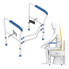 ZIO-BIZ 화장실 안전 손잡이 / 화장실 변기손잡이 화장실안전바 변기안전바 욕실손잡이 화장실손잡이 안전용품, 블루, 1개