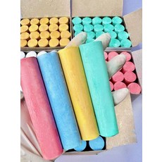 대형 분필 칠판 바닥 그리기 시멘트 학교 메모 표지판 무독성 운동장 낙서 그림, 1박스, 혼합 1박스 블루그린핑크옐로우퍼플